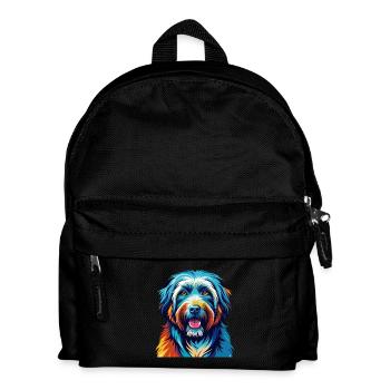 Pyrenäen-Schäferhund-Rasse Bunte Karikatur Kawaii - Kinder Rucksack - Schwarz - Vorne