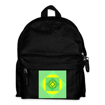 Motifs de jeux de couleurs en vert et jaune - Sac à dos Enfant - noir - Devant