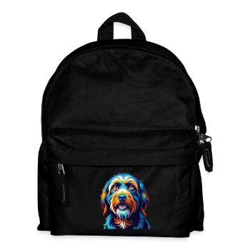 Briquet Griffon Vendéen Chien Race Dessin Animé Kawaii - Sac à dos Enfant - noir - Devant