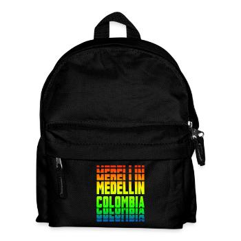 Medellin Kolumbien Regebogen Design - Kinder Rucksack - Schwarz - Vorne