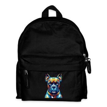 Boxer allemand chien race coloré dessin animé Kawaii - Sac à dos Enfant - noir - Devant