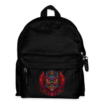 Tribal Eule Mehrfarbig Vogel Eule Geometrisch - Kinder Rucksack - Schwarz - Vorne