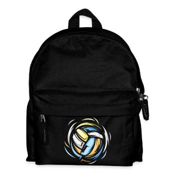 Colorful Volleyball Sun Illustration Volleyball Player - Kids' Backpack - black - Front