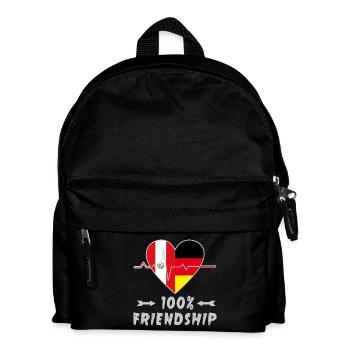 Peru und Deutschland 100% Freundschaft - Kinder Rucksack - Schwarz - Vorne