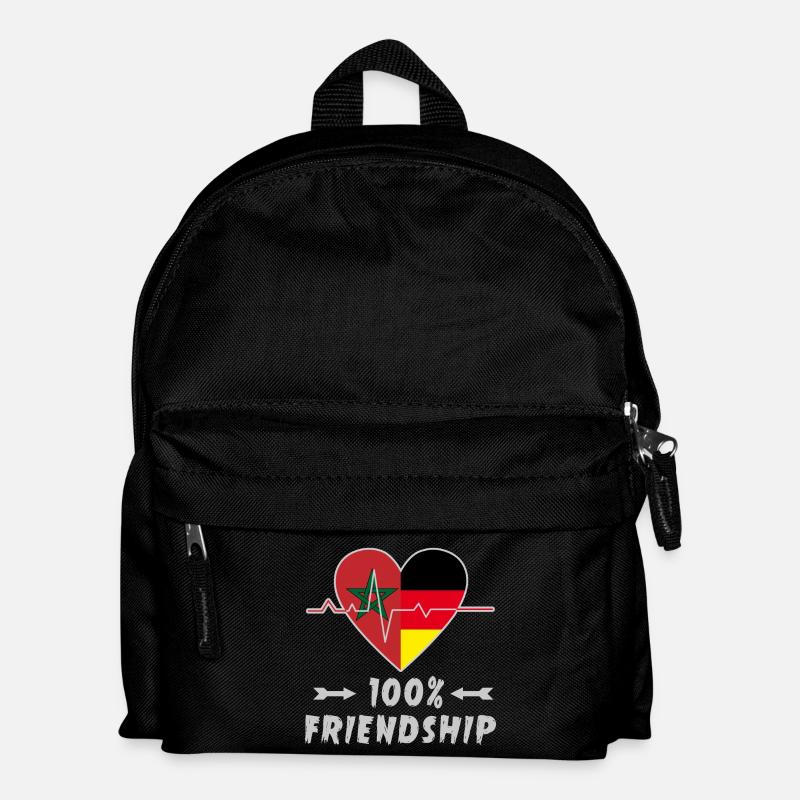 Marokko und Deutschland 100% Freundschaft - Kinder Rucksack - Schwarz