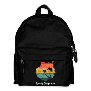 Gran Canaria outline map Canary Islands retro vintage - Kids' Backpack - black - Front