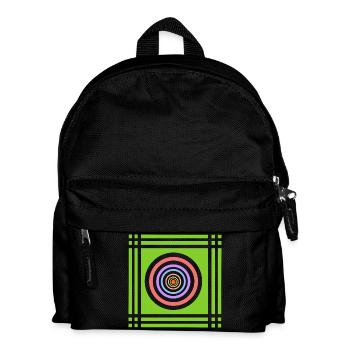 Geometric play of colours in colour - Kids' Backpack - black - Front