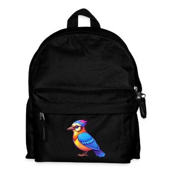 Blue Jay Bunte Kawaii Cartoon Figur Clipart - Kinder Rucksack - Schwarz - Vorne