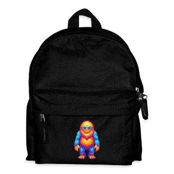 Yeti coloré Kawaii Dessin animé Personnage Clipart - Sac à dos Enfant - noir - Devant