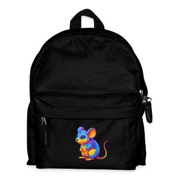 mouse Colorful Kawaii Cartoon Character Clipart - Kids' Backpack - black - Front