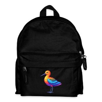 Avocette coloré Kawaii personnage de dessin animé oiseau - Sac à dos Enfant - noir - Devant