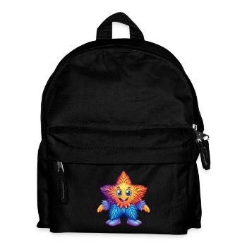 Feather Star Colorful Kawaii Cartoon Sea Animal - Kids' Backpack - black - Front