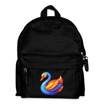 cygne coloré kawaii personnage de dessin animé oiseau - Sac à dos Enfant - noir - Devant