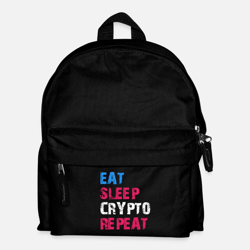 EAT SLEEP CRYPTO REPEAT - Kids' Backpack - black