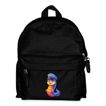 Ver marin Coloré Kawaii Dessin animé Animal marin - Sac à dos Enfant - noir - Devant
