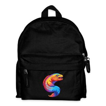 Moray Eel Colorful Kawaii Cartoon Sea Animal - Kids' Backpack - black - Front