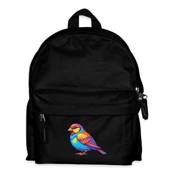 Spatz Bunte Kawaii Cartoon Figur Vogel - Kinder Rucksack - Schwarz - Vorne