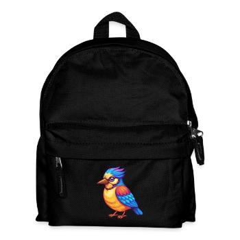 Jay Bird Bunte Kawaii Cartoon Figur Vogel - Kinder Rucksack - Schwarz - Vorne