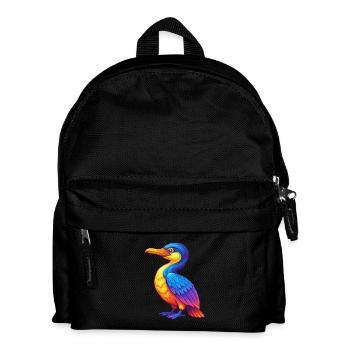 Cormoran coloré Kawaii personnage de dessin animé oiseau - Sac à dos Enfant - noir - Devant