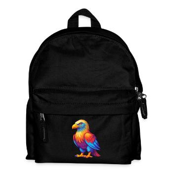 Pygargue à tête blanche Coloré Kawaii Dessin animé Personnage Oiseau - Sac à dos Enfant - noir - Devant