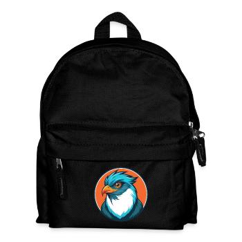 Cuckoo Bird Cute Kawaii Cartoon Animal Pet Logo - Kids' Backpack - black - Front