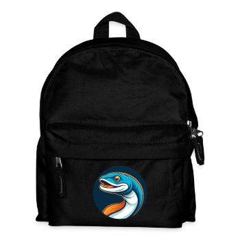 Aal Niedliche Kawaii Cartoon Clipart Tier Haustier Logo - Kinder Rucksack - Schwarz - Vorne