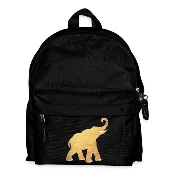 Yoga Elefant Indien Gold Luxus Mediation Energie - Kinder Rucksack - Schwarz - Vorne