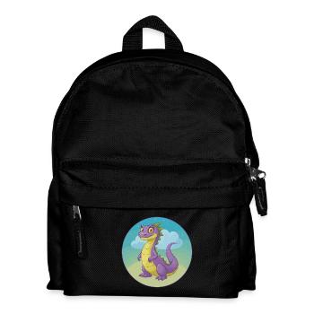 Basilic mignon Kawaii dessin animé Clipart Animal de compagnie - Sac à dos Enfant - noir - Devant