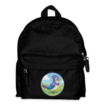 Jay Vogel Niedlich Kawaii Cartoon Clipart Tier Haustier - Kinder Rucksack - Schwarz - Vorne