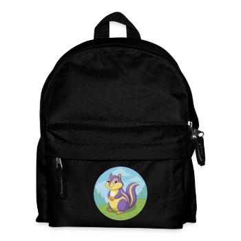 Chipmunk Cute Kawaii Cartoon Clipart Animal Pet - Kids' Backpack - black - Front