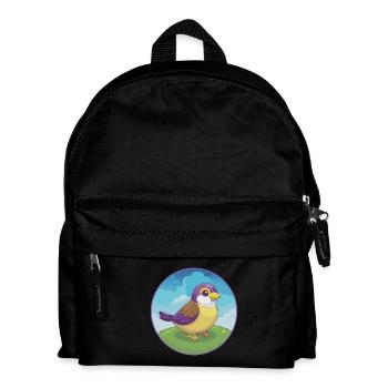 Moineau mignon Kawaii dessin animé Clipart Animal de compagnie - Sac à dos Enfant - noir - Devant