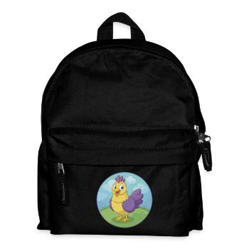Chicken Cute Kawaii Cartoon Clipart Animal Pet - Kids' Backpack - black - Front