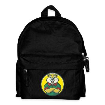 Biber Niedliche Kawaii Cartoon Clipart Haustier Tier - Kinder Rucksack - Schwarz - Vorne