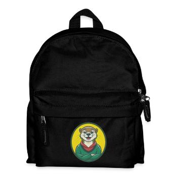loutre mignon kawaii dessin animé clipart animal de compagnie - Sac à dos Enfant - noir - Devant