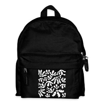 Abstrakte Koralle L Weiß Rosa Punkte - Kinder Rucksack - Schwarz - Vorne