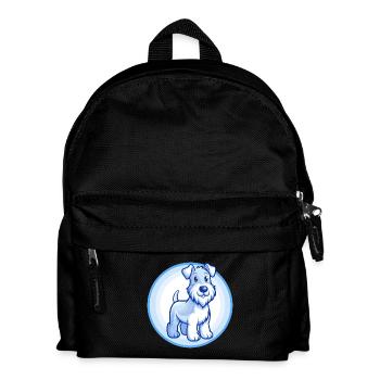 Airedale Terrier Hund Blau Kawaii Zeichentrickfigur - Kinder Rucksack - Schwarz - Vorne
