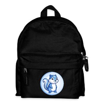 Chipmunk Blau Kawaii Cartoon Figur Clipart Haustier - Kinder Rucksack - Schwarz - Vorne
