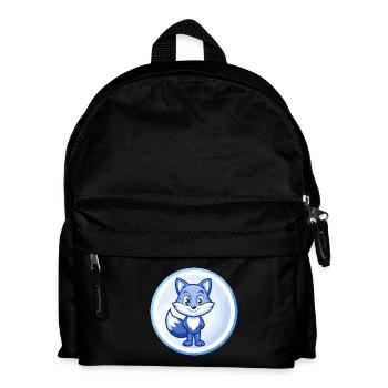 Fuchs Blau Niedliche Kawaii Cartoon Figur Clipart Haustier - Kinder Rucksack - Schwarz - Vorne