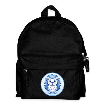 Igel Blau Kawaii Cartoon Figur Clipart Haustier - Kinder Rucksack - Schwarz - Vorne