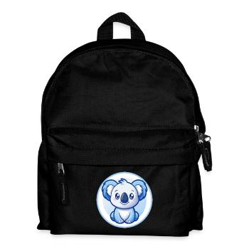 Koala Blau Kawaii Cartoon Figur Clipart Haustier - Kinder Rucksack - Schwarz - Vorne