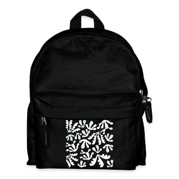 Abstrakte Koralle L Weiß Blau Punkte - Kinder Rucksack - Schwarz - Vorne