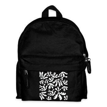 Abstrakt Koralle L Weiß - Kinder Rucksack - Schwarz - Vorne