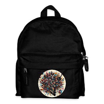 Abstrakte Musikexplosion im Afro-Stil - Kinder Rucksack - Schwarz - Vorne