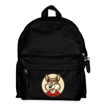 Kojote Bunte Kawaii Cartoon Figur Clipart - Kinder Rucksack - Schwarz - Vorne