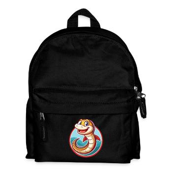 Eel Cute Funny Kawaii Cartoon Clipart Animal Pet - Kids' Backpack - black - Front