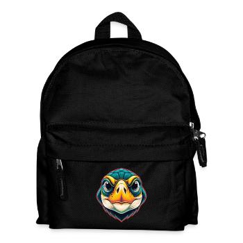 Schildkröte Niedlich Kawaii Cartoon Clipart Tier Gesicht - Kinder Rucksack - Schwarz - Vorne