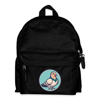 Dove Kawaii Cartoon Figur Tier Haustier Gesicht - Kinder Rucksack - Schwarz - Vorne