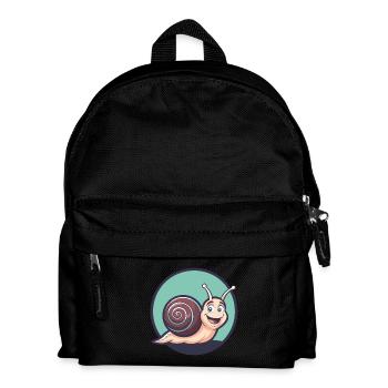 Schnecke Kawaii Cartoon Figur Tier Haustier Gesicht - Kinder Rucksack - Schwarz - Vorne