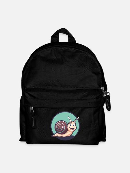 Escargot Kawaii Dessin animé Personnage Animal Visage D’animal - Sac à dos Enfant - noir