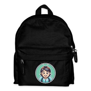 Marienkäfer Kawaii Cartoon Figur Tier Haustier Gesicht - Kinder Rucksack - Schwarz - Vorne